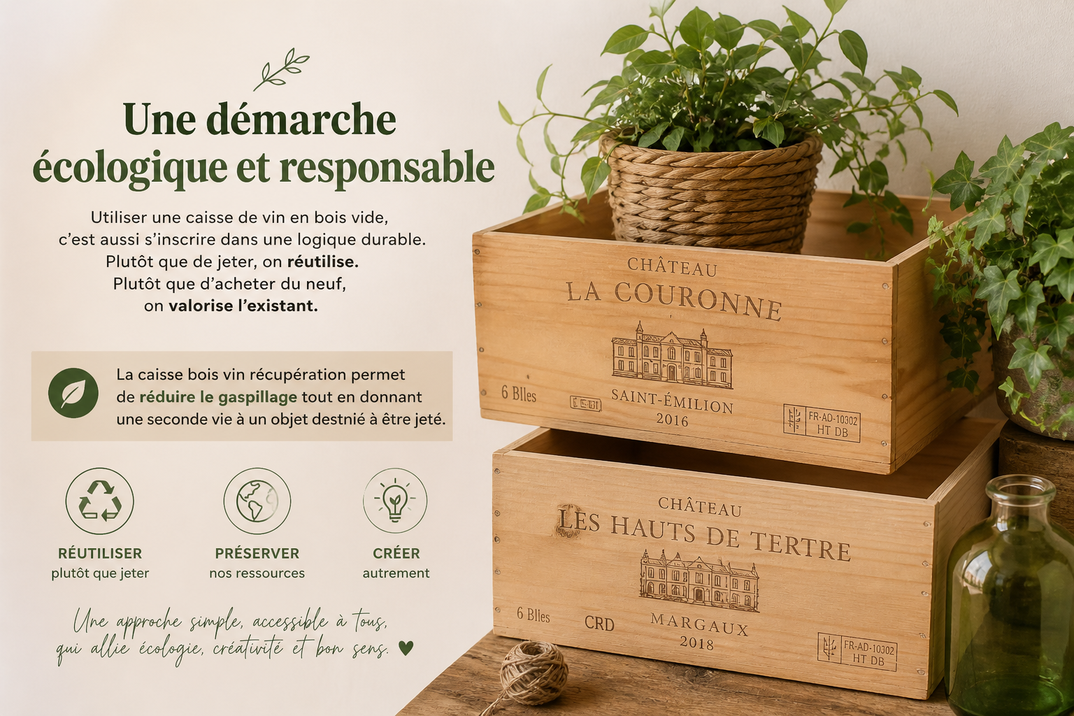 caisse de vin en bois vide à vendre