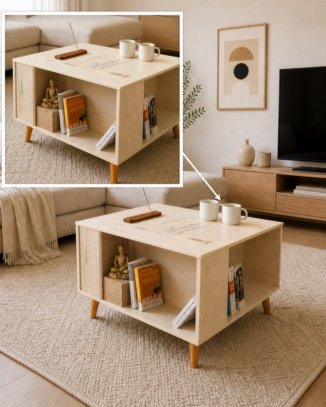 table basse caisse bois vin